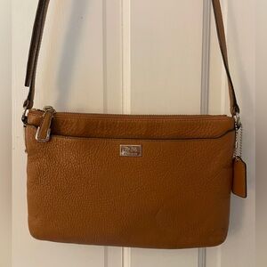 Coach Crossbody Leather Bag in Cognac with gold detailing